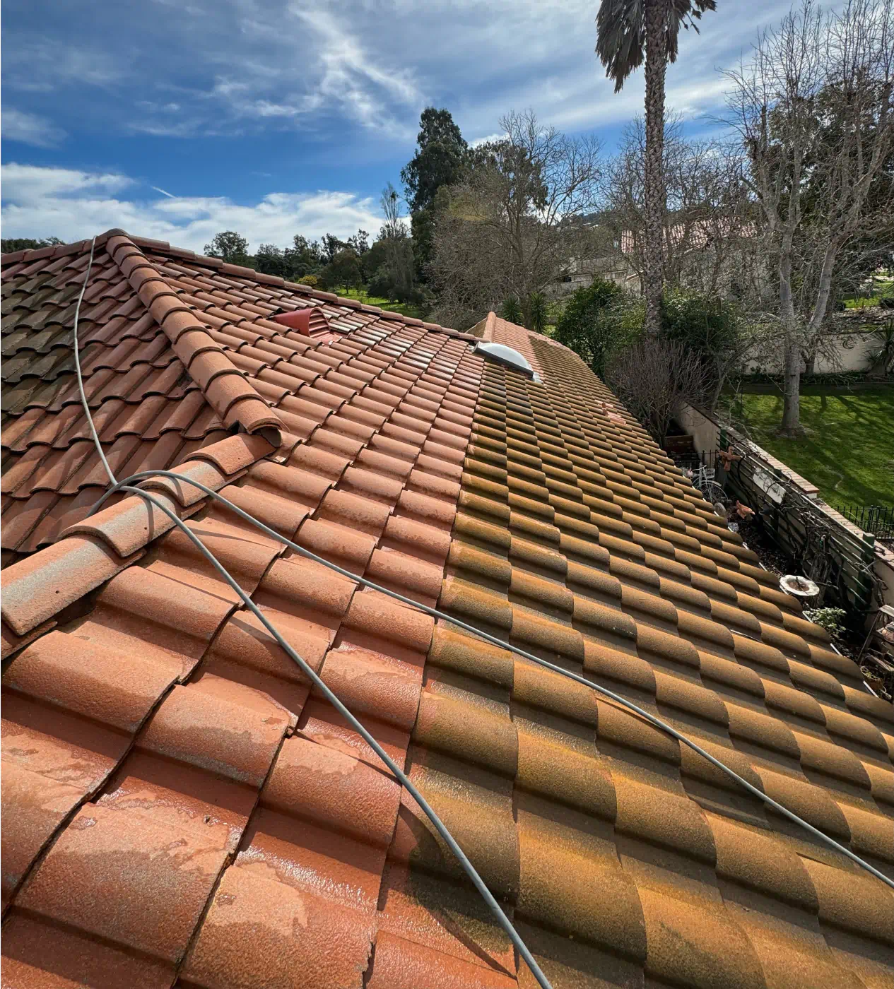 ongoing roof tiles pressure washing